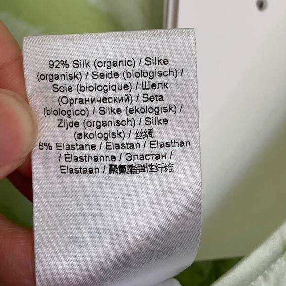 NWT GANNI Zebra Stripe Ruched Silk Blouse in Margarita - Picture 15 of 16